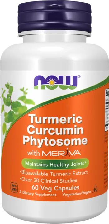 NOW Foods Turmeric Curcumin Phytosome Bio-Enhanced Turmeric Extract with Meriva® Куркума - 60 веге капсули, 60 дози