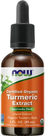 NOW Foods Turmeric Extract Liquid Certified Organic Teчна Куркума - 59 мл, 59 дози