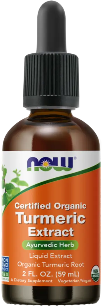 NOW Foods Turmeric Extract Liquid Certified Organic Teчна Куркума - 59 мл, 59 дози