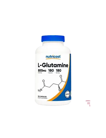 Nutricost L-Глутамин В подкрепа на мускулите и чревната функция х 180 капсули