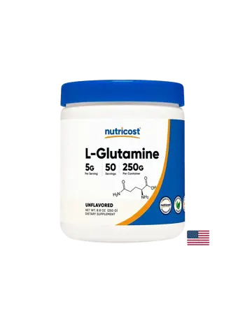 Nutricost L-Glutamine В подкрепа на мускулите и чревната функция 250 g прах