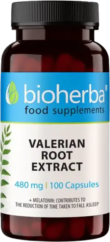 Bioherba Valerian Root Extract 480 mg + Melatonin За спокоен сън и намаляване на стреса