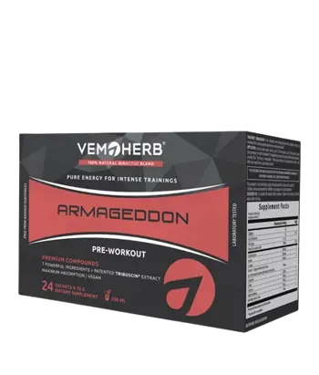 VEMOHERB Armageddon Предтренировъчен Азотен Бустър - 24 сашета, 12 дози