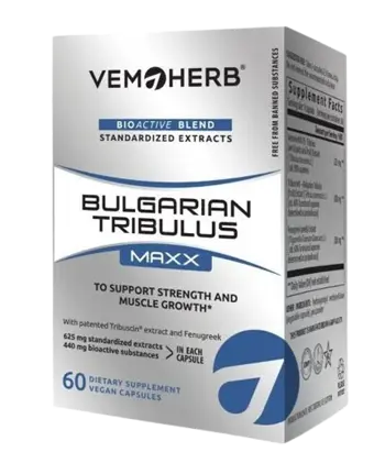 VEMOHERB Bulgarian Tribulus MAXX Екстракт от Български Трибулус Терестрис - 60 веге капсули, 60 дози