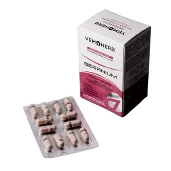 VEMOHERB Geranium 200 мг Екстракт от Гераниум - 60 капсули, 30 дози