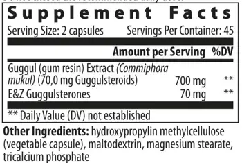 VEMOHERB Guggulsterone 700 мг Гугулстерони - 90 капсули, 45 дози