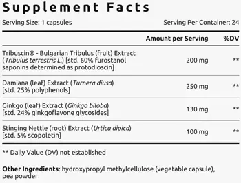 VEMOHERB Men’s Formula Специализирана Мъжка Либидо Формула - 24 веган капсули, 24 дози