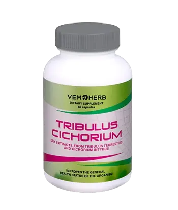 VEMOHERB Tribulus Cichorium Екстракт от Бабини Зъби и Цикория - 60 капсули, 15 дози