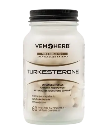 VEMOHERB Turkesterone 1000 мг Туркестерон - 60 веге капсули, 30 дози