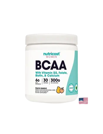 Nutricost Women BCAA With Vitamin D3, Folate, Biotin, & Calcium За жени с вкус на манго 300 g