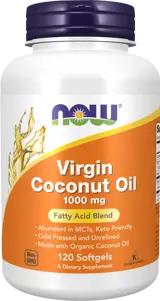 NOW Foods Virgin Coconut Oil 1000 мг Кокосово Масло - 120 гел капсули, 40 дози