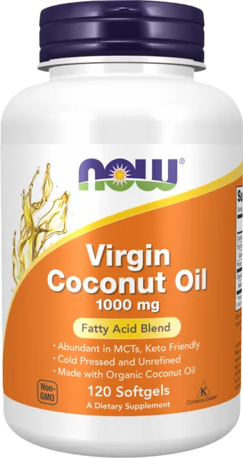 NOW Foods Virgin Coconut Oil 1000 мг Кокосово Масло - 120 гел капсули, 40 дози