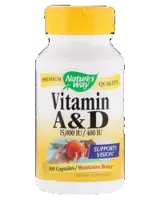 Nature's Way Vitamin A & D 15,000 IU/400 IU За силен имунитет и здрави кости х 100 капсули