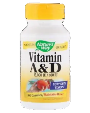 Nature's Way Vitamin A & D 15,000 IU/400 IU За силен имунитет и здрави кости х 100 капсули