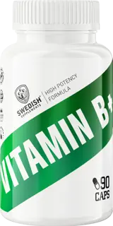 SWEDISH Supplements Vitamin B+ Complex Витамин Б-Комплекс - 90 капсули, 90 дози