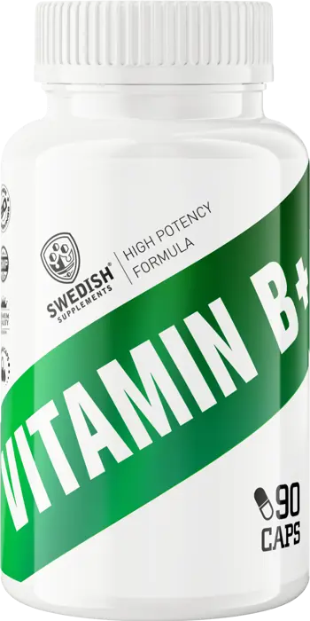 SWEDISH Supplements Vitamin B+ Complex Витамин Б-Комплекс - 90 капсули, 90 дози