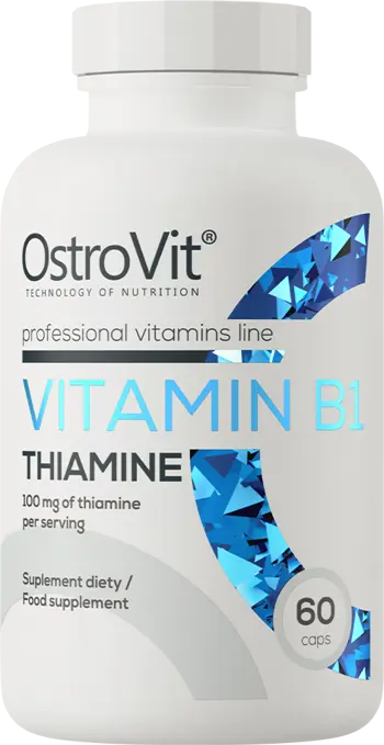 OstroVit Vitamin B1 100 мг Thiamine Витамин Б-1 Тиамин - 60 капсули, 60 дози
