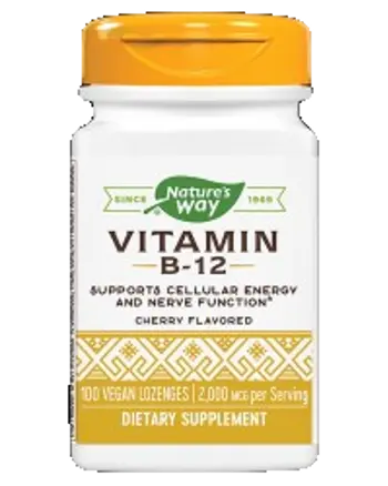 Nature's Way Vitamin B-12 2000 mcg Подкрепа за клетъчна енергия и нервна функция х 100 дражета