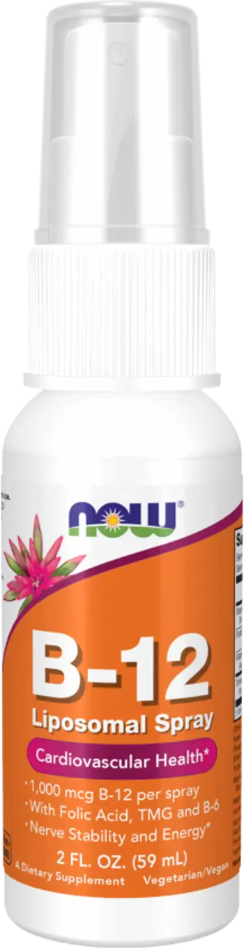 NOW Foods Vitamin B-12 Liposomal Spray Витамин Б-12 Цианокобаламин Липозомен Спрей - 59 мл, 84 дози