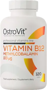 OstroVit Vitamin B12 Methylcobalamin 100 мкг Витамин B12 Метилкобаламин - 120 таблетки, 120 дози