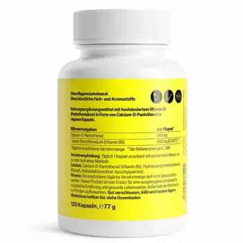ZEINpharma Витамин Б5 (Vitamin B5) 500 mg – За енергия и здрава кожа х 120 капсули