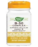 Nature's Way B-50 Complex Подкрепа за клетъчна енергия и нервна система х 60 капсули