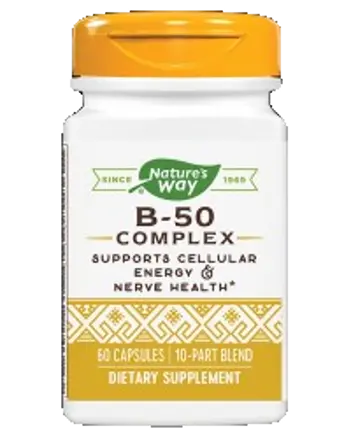 Nature's Way B-50 Complex Подкрепа за клетъчна енергия и нервна система х 60 капсули