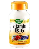 Nature's Way Vitamin B-6 50 mg В подкрепа на енергията и нервната система х 100 капсули