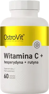 OstroVit Vitamin C + Hesperidin + Rutin Витамин C + Екстракт от Плодове от Японско Дърво Пагода и Горчиви Портокалови Плодове - 60 капсули, 60 дози