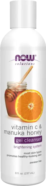NOW Foods Vitamin C & Manuka Honey Gel Cleanser Почистващ Гел за Лице - 237 мл