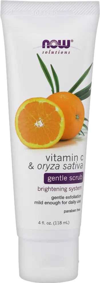NOW Foods Vitamin C & Oryza Sativa Gentle Scrub Paraben Free Лосион с Витамин C - 118 мл