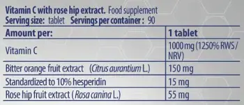Kevin Levrone Vitamin C 1000 with Rose Hips and Bitter Orange Витамин C - 90 таблетки, 90 дози