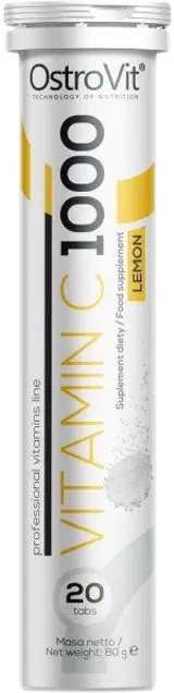 OstroVit Vitamin C 1000 мг Effervescent Витамин C Ефервесцентни Таблетки - 20 разтворими таблетки, 20 дози