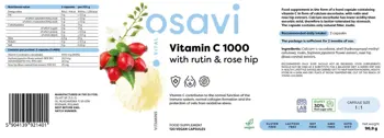 Osavi Vitamin C 1000 with Rutin & Rose Hip За силен имунитет и антиоксидантна защита