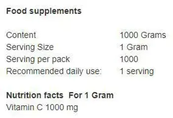 AllNutrition Vitamin C Antioxidant 100% Vitamin C Powder