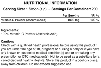 Applied Nutrition Vitamin C Powder Micronized за силен имунитет и възстановяване