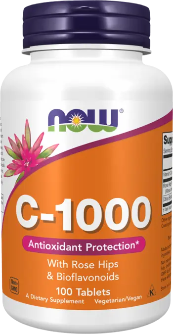 NOW Foods Vitamin C-1000 with Rose Hips + Bioflavonoids Витамин C + Екстракт от Шипка и Биофлавоноиди