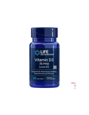 Life Extension Vitamin D3 1000 IU За здрави кости и имунитет