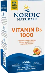 Nordic Naturals Vitamin D3 1000 IU В подкрепа на костите, настроението и имунитета х 120 Гел капсули