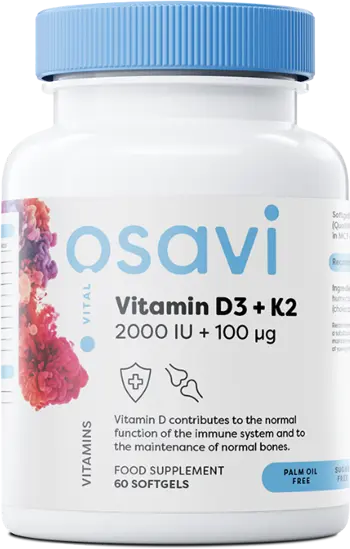 Витамин D3 2000 IU + K2 100 мкг. / Vitamin D3 2000 IU + K2 100 mcg | with Quali-D®