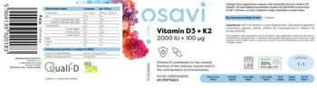 Витамин D3 2000 IU + K2 100 мкг. / Vitamin D3 2000 IU + K2 100 mcg | with Quali-D®