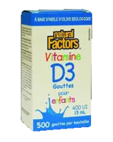 Natural Factors Vitamin D3 400 IU for children - Liquid за деца