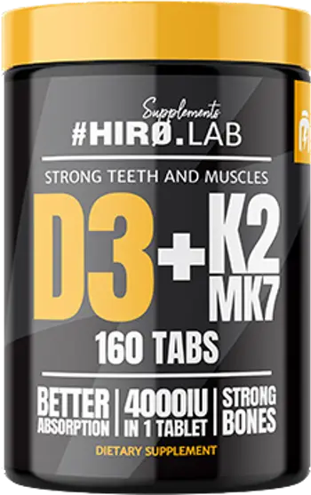 Hiro.Lab Vitamin D3 4000 + K2 MK7 100 mcg За здрави кости и силен имунитет