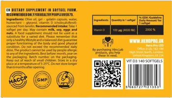 Hiro.Lab Vitamin D3 4000 IU За здрави кости и силен имунитет