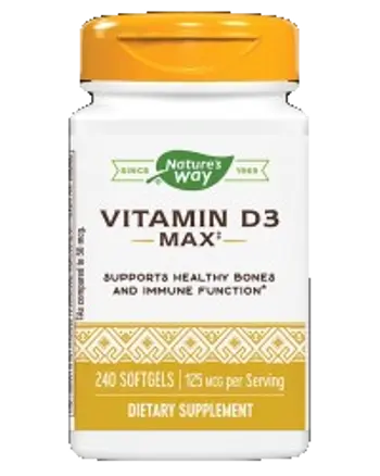 Nature's Way Vitamin D3 5000 IU В подкрепа на костите и имунитета х 240 гел капсули