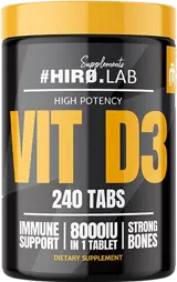 Hiro.Lab Vitamin D3 8000 IU Високодозов Витамин D3 за Имунитет и Здрави Кости