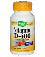 Nature's Way Vitamin D-400 IU Dry Form В подкрепа на костите, зъбите и мускулите х 100 капсули