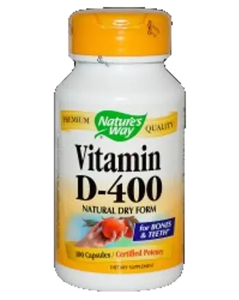 Nature's Way Vitamin D-400 IU Dry Form В подкрепа на костите, зъбите и мускулите х 100 капсули