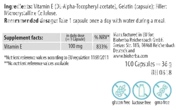 Bioherba Vitamin E 100 mg За силно сърце и имунитет