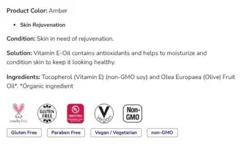 NOW Foods Vitamin E Oil 23,000 IU Plant Delivered Non-GMO Skin Rejuvenation Витамин E - 30 мл